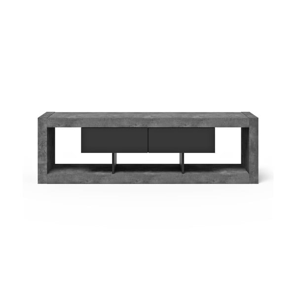 TV spintelė juodos spalvos/pilkos spalvos su betono dekoru 175x52 cm Nara – TemaHome