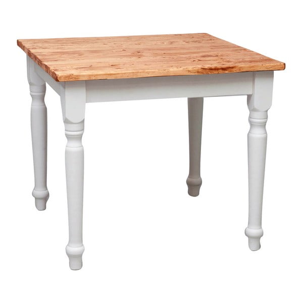 Baltas medinis valgomojo stalas "Biscottini Vill", 90 x 90 cm