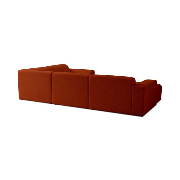 Iš boucle kampinė sofa raudonos plytų spalvos („U“ formos) Roxy – Scandic-image-2