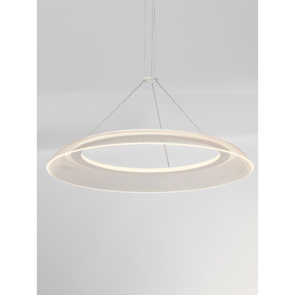 Matinės baltos spalvos iš aliuminio kabantis šviestuvas LED ø 60 cm su gaubtu iš akrilo stiklo Mantle – Nova Luce-image-2