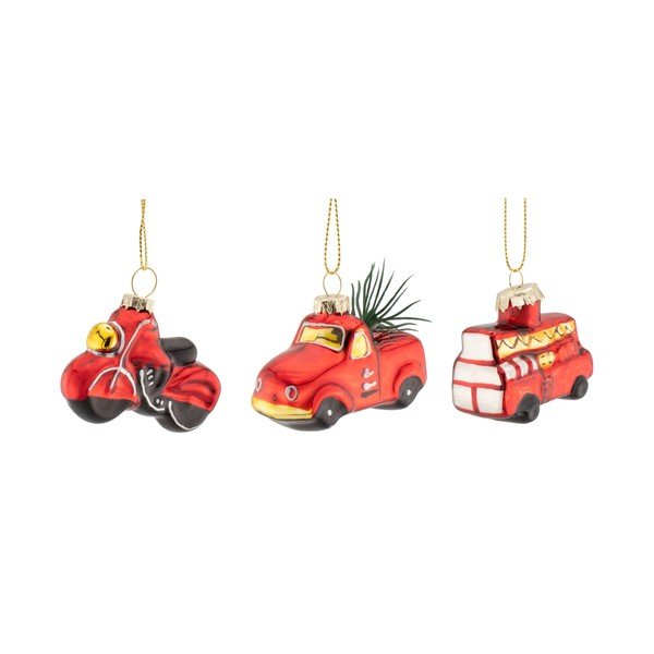Iš stiklo Kalėdiniai žaisliukai rinkinyje 3 vnt. 3 cm Transport – Sass & Belle