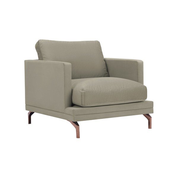 "Windsor & Co Sofas Jupiter" smėlio spalvos fotelis su auksiniu porankiu-image-1
