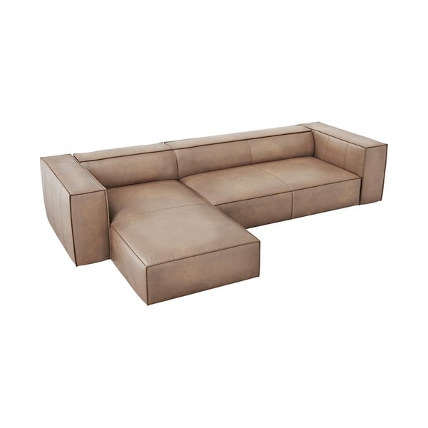 Šviesiai ruda odinė kampinė sofa (kairysis kampas) Madame - Windsor & Co Sofas-image-3