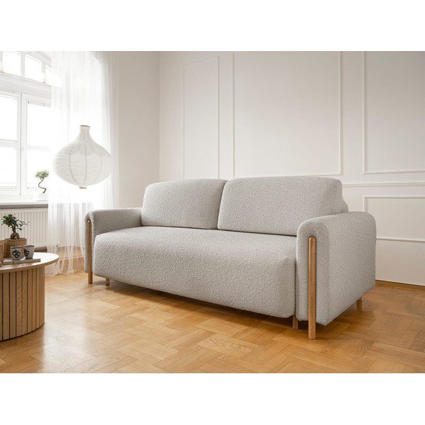 Pilkai smėlinės spalvos iš boucle sulankstoma/su sandėliavimo vieta sofa 244 cm Arcadova – ELTAP-image-3