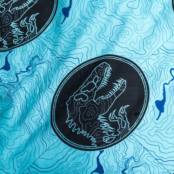 Medvilninė vaikiška viengulė patalynė su švytinčiu efektu 140x200 cm Jurrastic World - Jerry Fabrics-image-4