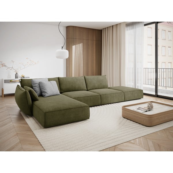 Žalia kampinė sofa (kairysis kampas) Vanda - Mazzini Sofas-image-1