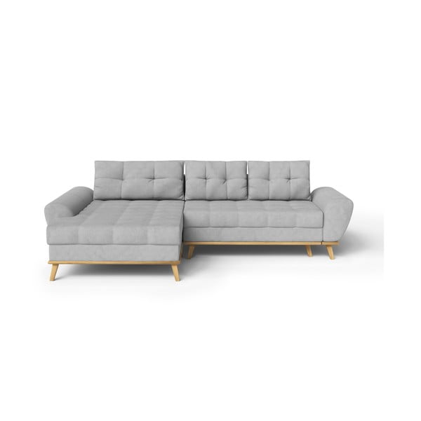 Sulankstoma kampinė sofa šviesiai pilkos spalvos (su kairiuoju kampu) Balitco – Ropez