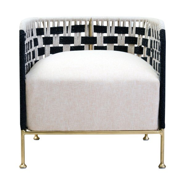 Juodos ir baltos spalvos krėslas Satna – Premier Housewares-image-2