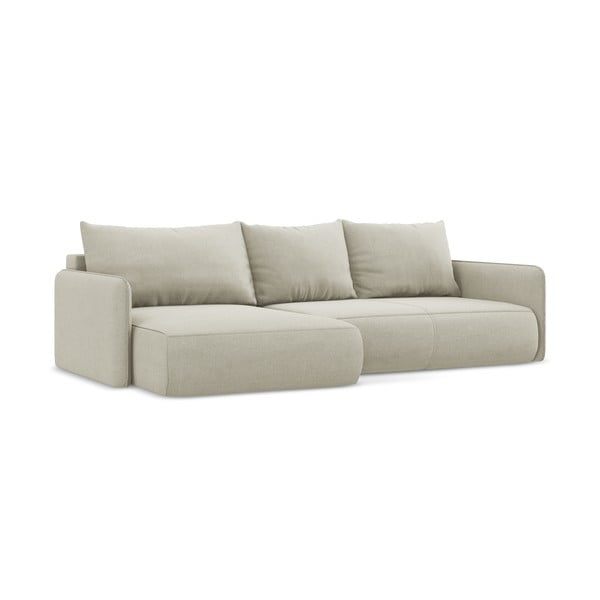 Kreminės spalvos sulankstoma/su sandėliavimo vieta kampinė sofa (su kairiuoju kampu) Nanea – Makamii-image-2
