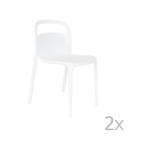 2 baltų kėdžių rinkinys "White Label Rex