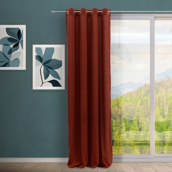 Terakotos spalvos iš kordinio velveto užuolaida 140x260 cm Merely – Casa Selección-image-1
