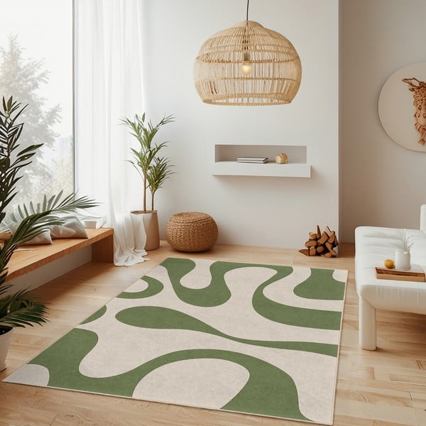 Skalbiamas žalios spalvos kilimas 120x180 cm Matcha Latte – Mila Home-image-2