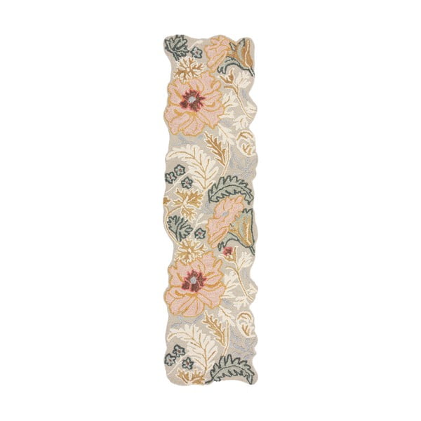 Rankų darbo iš vilnos kilimas šviesiai rožinės spalvos 60x230 cm Daphne Shaped Floral – Flair Rugs