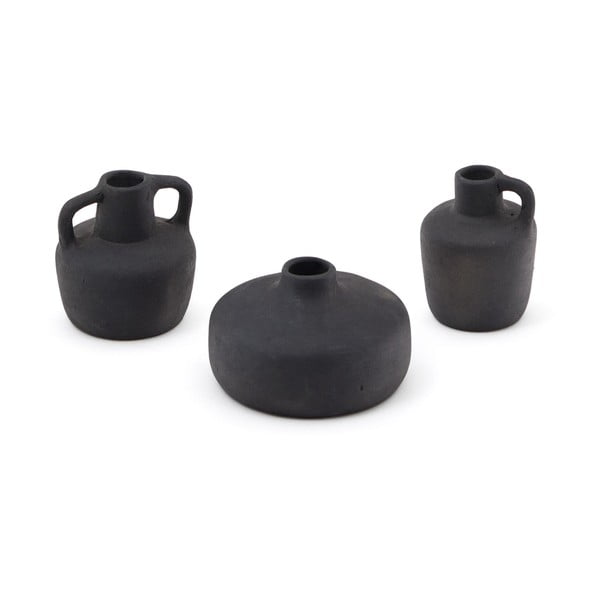 Iš terakotos vazos juodos spalvos 3 vnt. (aukštis 6 cm) Sofra – Kave Home