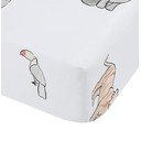 Baltos spalvos iš medvilnės viengulė vaikų patalynė su guma 90x190 cm Zoo Animals – Bianca