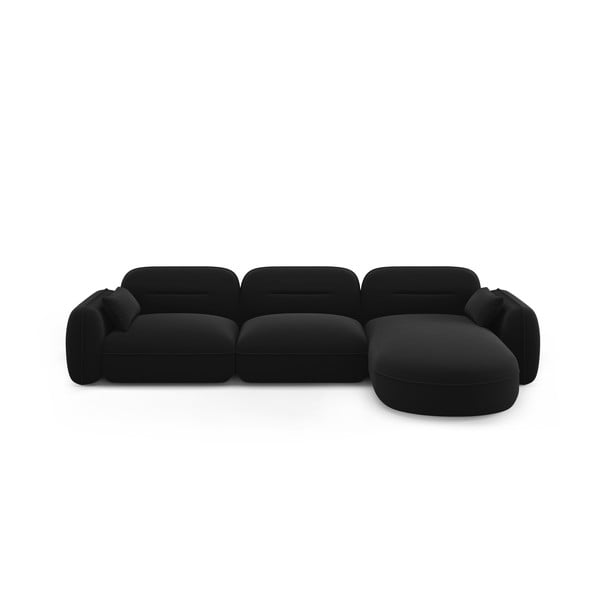 Iš velveto kampinė sofa juodos spalvos (su dešiniuoju kampu) Audrey – Interieurs 86
