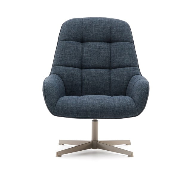 Pilkai mėlynos spalvos pasukamas krėslas Jaspe – Kave Home-image-2