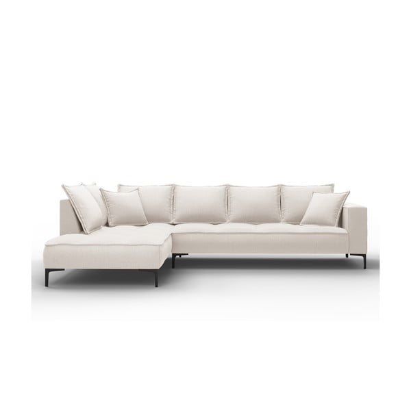 Kreminės baltos spalvos kampinė sofa Interieurs 86 Zelda, kairysis kampas-image-2