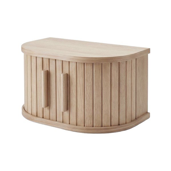 Šviesios natūralios spalvos pakabinamas/su lentynomis naktinis staliukas iš ąžuolo Meta – Unique Furniture