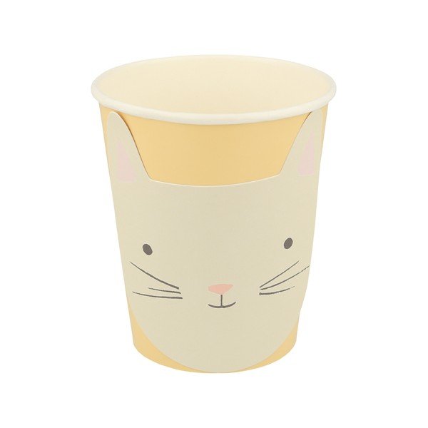 Iš popieriaus vienkartiniai puodeliai 8 vnt. Cat – Meri Meri-image-4