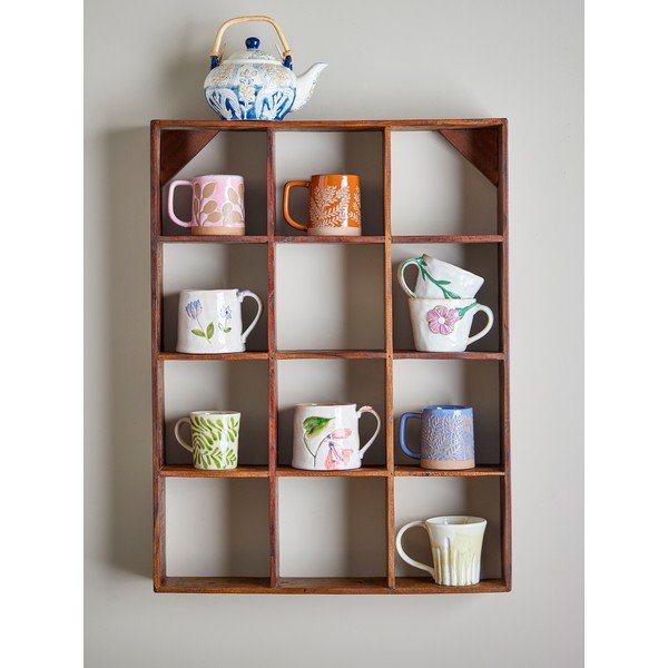 Natūralios spalvos iš perdirbtos medienos kelių aukštų sieninė lentyna 53 cm Tilo – Bloomingville-image-1