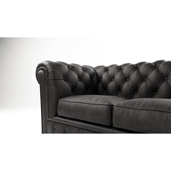 Antracito spalvos aksomo sofa 184 cm Cambridge - Ropez-image-3
