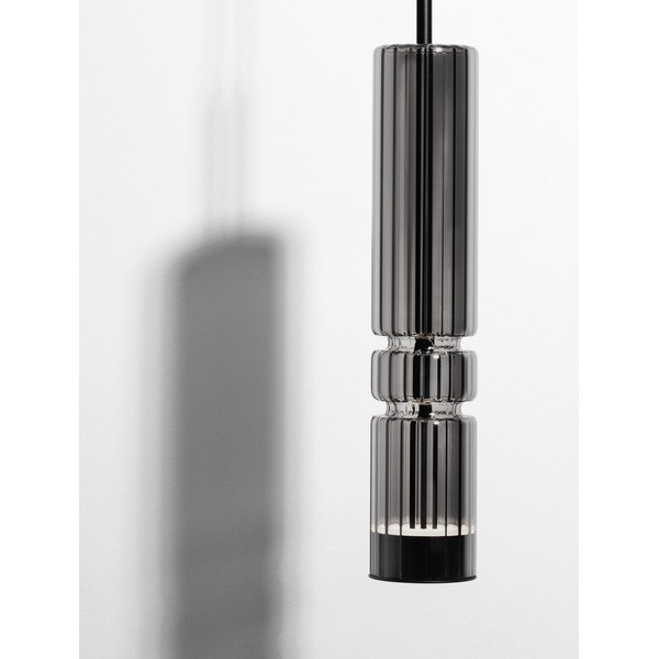 Pilkos spalvos iš stiklo kabantis šviestuvas LED ø 8 cm Bento – Nova Luce-image-4