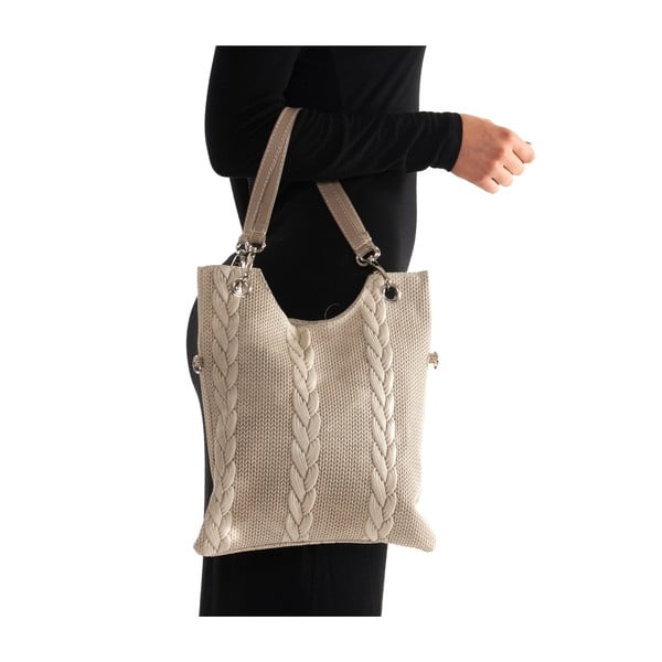 Smėlio spalvos odinė rankinė Mangotti 877-image-4