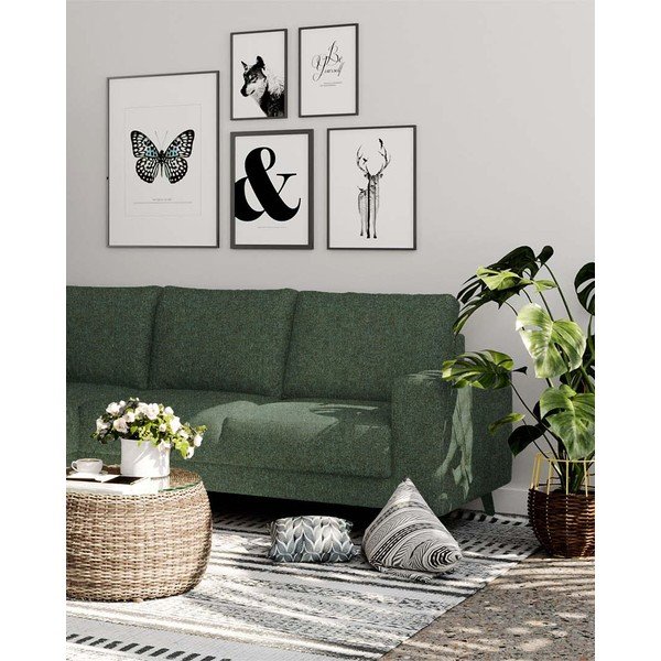 Tamsiai žalios spalvos kampinė sofa Fynn – Ghado-image-4