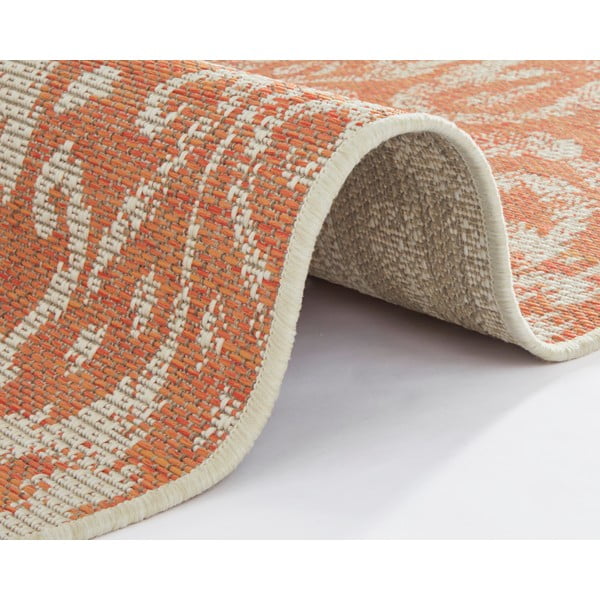 Oranžinis ir smėlio spalvos lauko kilimas NORTHRUGS Hatta, 70 x 200 cm-image-1