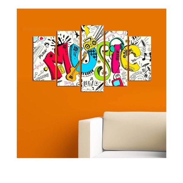 Kelių dalių paveikslas Music Color-image-1