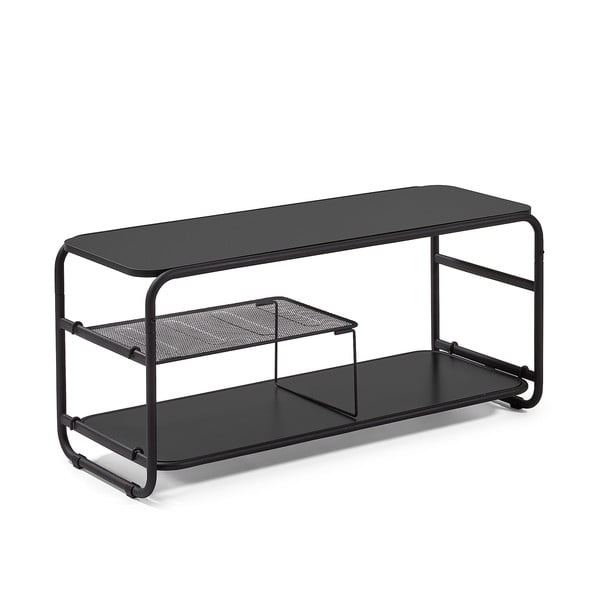 Juodos spalvos televizoriaus spintelė Kave Home Academy, 98 x 46 cm-image-2