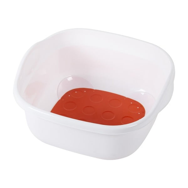 Baltos ir raudonos spalvos kriauklė su neslystančiu dugnu "Addis Soft Touch