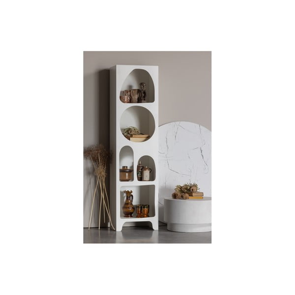 Knygų spinta  baltos spalvos 48x180 cm Caz – WOOOD-image-3