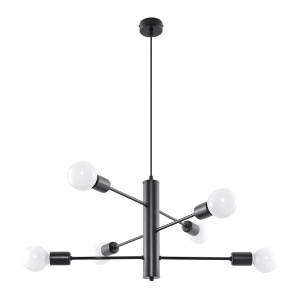 Juodas pakabinamas šviestuvas Sollux Donato 6