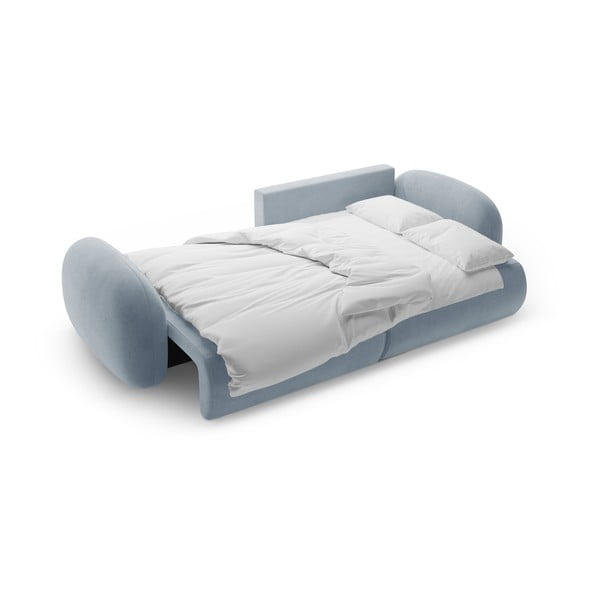 Pilkai mėlynos spalvos iš velveto sulankstoma/su sandėliavimo vieta kampinė sofa Tonale – Cosmopolitan Design-image-4