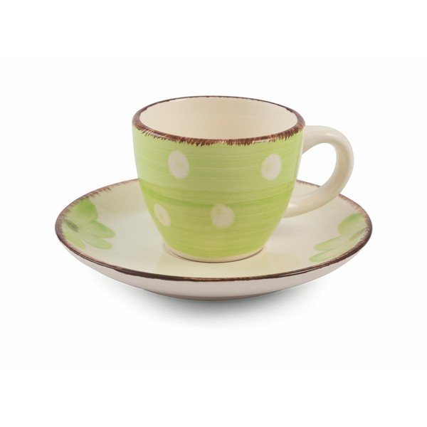 6 spalvotų espreso kavos puodelių su lėkštutėmis rinkinys VDE Tivoli 1996 Tazzine-image-2