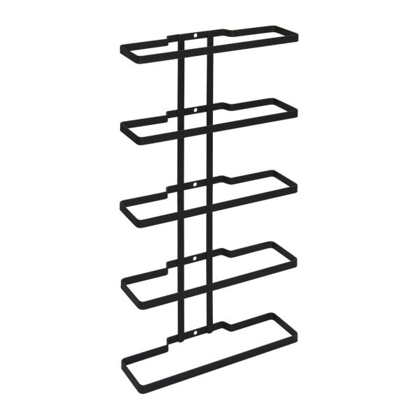 Juodas sieninis metalinis vyno stovas 5 buteliams Lava - Metaltex