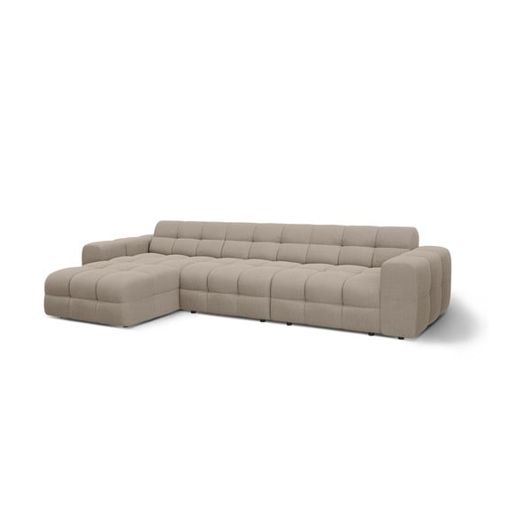 Rudos spalvos kampinė sofa (su kairiuoju kampu/su gultu) Kendal – Micadoni -image-3