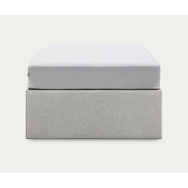 Pilkos spalvos viengulė lova audiniu dengta su sandėliavimo vieta 90x190 cm Matters – Kave Home-image-4