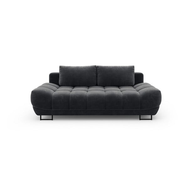 Tamsiai pilka trivietė sofa-lova su aksomo apmušalais Windsor & Co Sofas Cirrus
