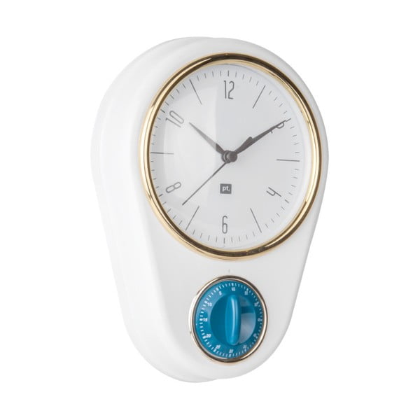 Baltas sieninis laikrodis su virtuvės minutėmis PT LIVING