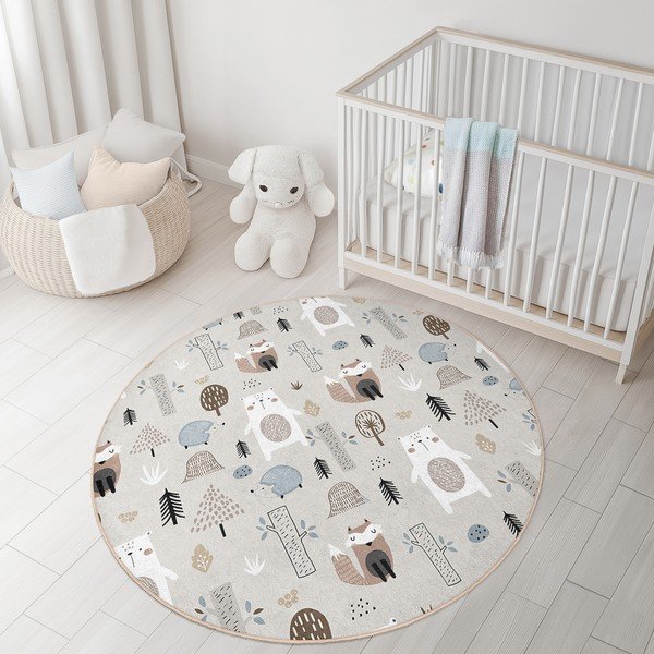 Skalbiamas vaikiškas kilimas ø100 cm Forest Friends – Mila Home-image-4