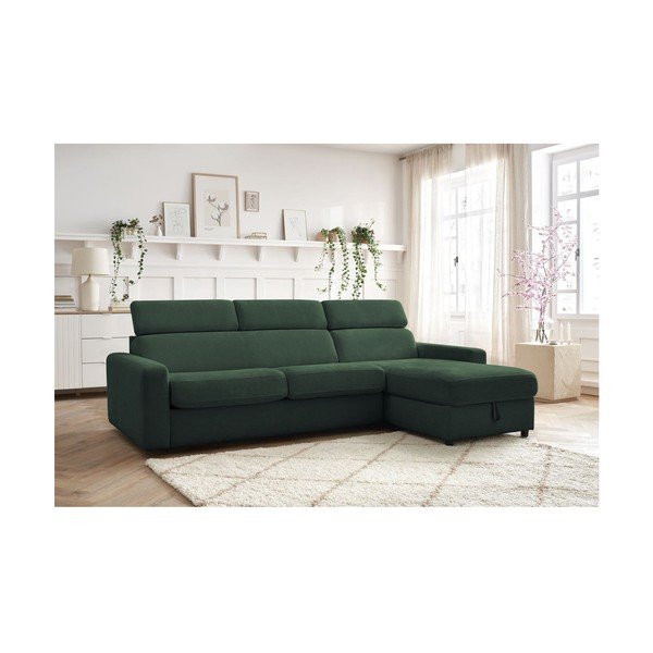Sulankstoma kampinė sofa tamsiai žalios spalvos (kintama) Monaco – Bobochic Paris-image-1