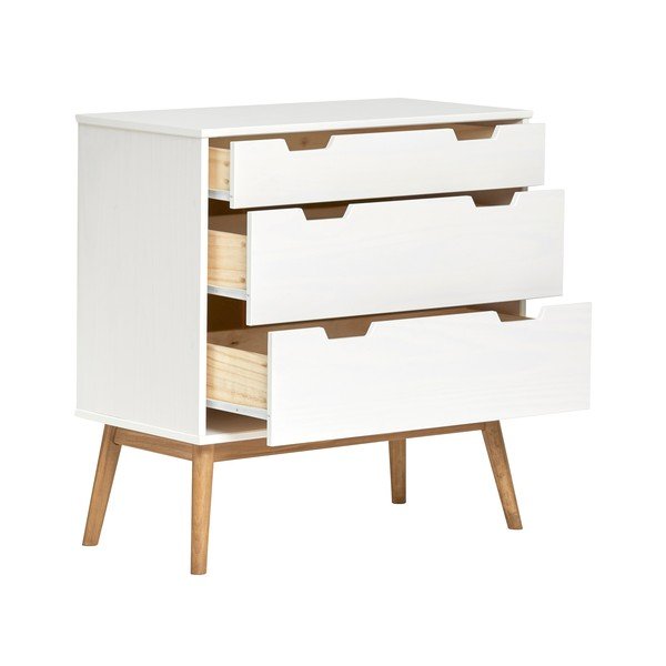 Balta pušies masyvo komoda Marckeric Baku, plotis 80 cm-image-3