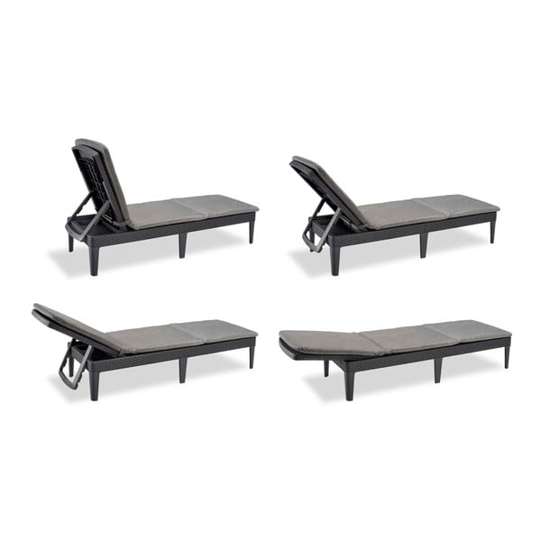 Plastikinis sodo šezlongas tamsiai pilkos spalvos Jaipur – Keter-image-3