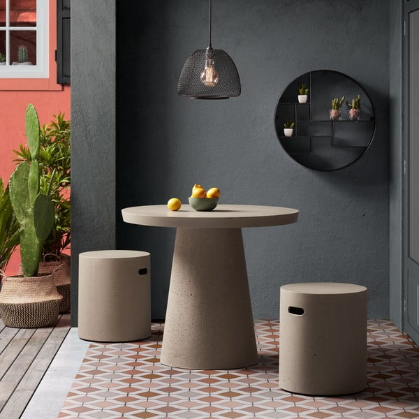 Pilka cementinė taburetė La Forma Rhette-image-3