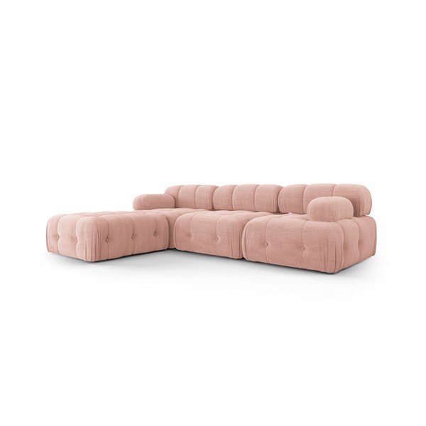 Kampinė sofa šviesiai rožinės spalvos Ferento – Cosmopolitan Design-image-2