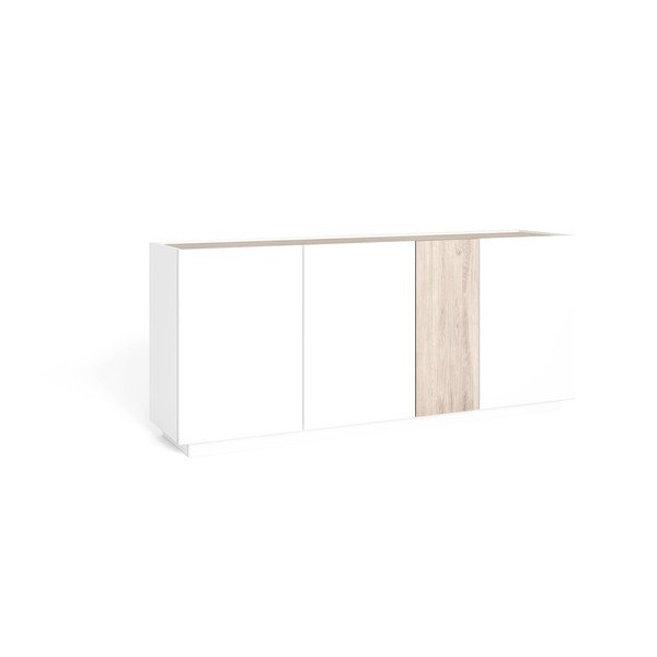 Šoninė spintelė baltos spalvos/natūralios spalvos iš ąžuolo 180x78 cm Udine – Marckeric-image-2