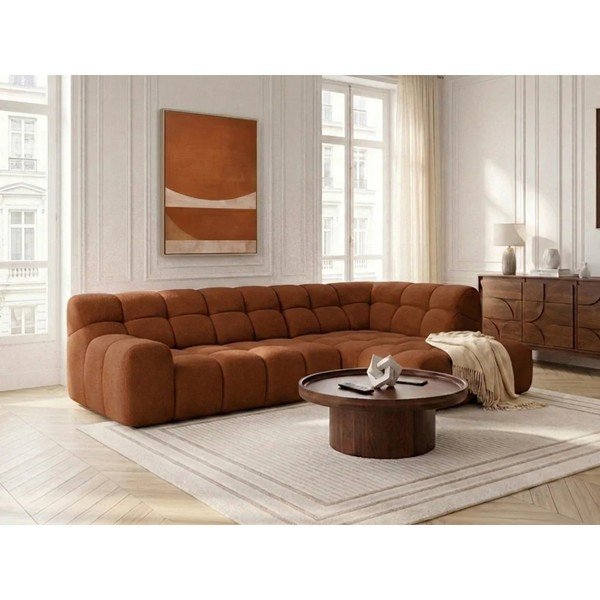 Oranžinės spalvos sulankstoma/ar elektrisko sēdekļa regulēšanu kampinė sofa (su dešiniuoju kampu/„L“ formos) Andre – Bobochic Paris-image-4